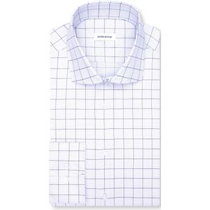 Seidensticker - Businessoverhemd - Middenblauw - Regular 1/1 Kentkraag Ruit