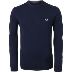 Fred Perry O-hals trui wol, blauw -  Maat: S