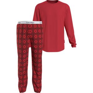 Calvin Klein pyjama, heren long sleeve pant set, rood -  Maat: M