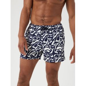 Bjorn Borg Print Swim Shorts, heren zwembroek, blauw met wit dessin