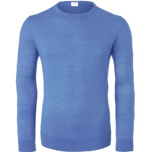 OLYMP Level 5 body fit trui wol met zijde, O-hals , lichtblauw -  Maat: XXL