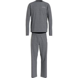 Tommy Hilfiger heren pyjama O-hals, PJ Set jersey, grijs -  Maat: XL