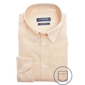 Ledub modern fit overhemd, structuur, lichtgeel