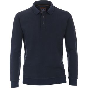 Redmond heren sweatshirt katoenmengsel, polo kraag, blauw (middeldik) -  Maat: 6XL
