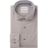 Michaelis slim fit heren overhemd, structuur, lichtbruin