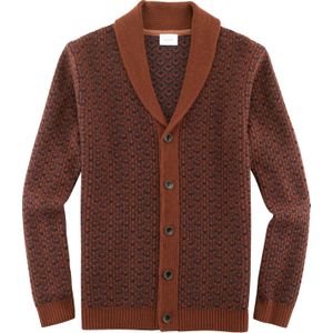 OLYMP Level Five body fit vest wol- met katoenmengsel, roodbruin -  Maat: L