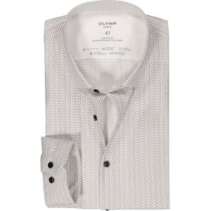 OLYMP - 24/7 No. 6 - Overhemd - Wit - Popeline, Super Slim Fit, Lange Mouwen, Easy Iron