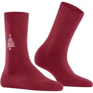 FALKE Cosy Wool Christmas Tree damessokken, rood (scarlet) -  Maat: 39-42