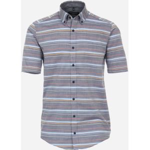 CASA MODA Sport casual fit overhemd, korte mouw, chambray, blauw gestreept 45/46