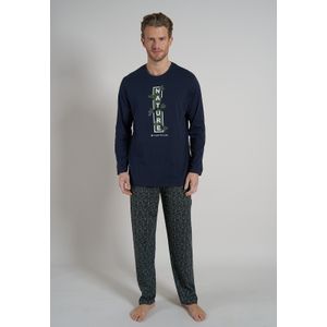 TOM TAILOR heren pyjama O-hals, donkergroen dessin -  Maat: L