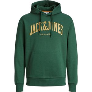 JACK & JONES Josh sweat hood regular fit, heren hoodie katoenmengsel met capuchon, donkergroen