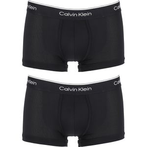 Calvin Klein Pro micro low rise trunks (2-pack), microfiber lage heren boxers kort, zwart -  Maat: S