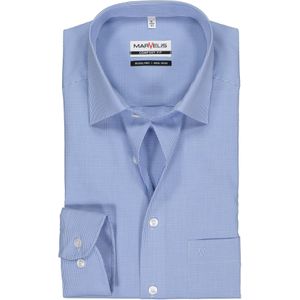 MARVELIS comfort fit overhemd, blauw met wit geruit 43