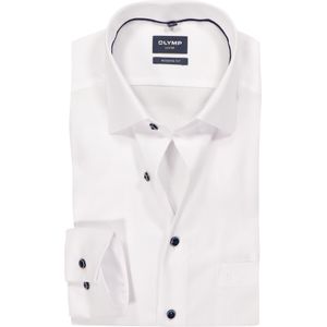 OLYMP Luxor modern fit overhemd, mouwlengte 7, structuur, wit
