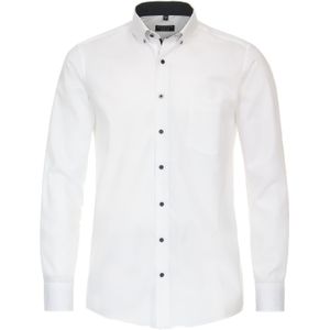 Overhemd - Wit Fantasie - 100% Katoen - Button Down Kraag - Lange Mouwen