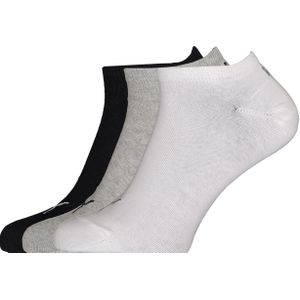Puma unisex sneaker sokken (6-pack), wit, grijs en zwart -  Maat: 35-38