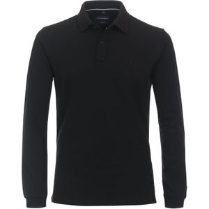 CASA MODA comfort fit polo lange mouw, zwart
