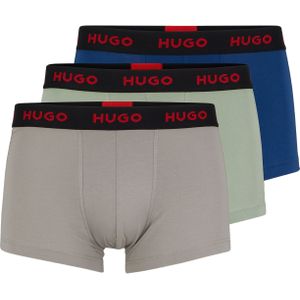 HUGO trunks (3-pack), heren boxers kort, middengrijs -  Maat: XS