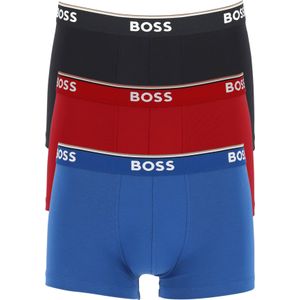 HUGO BOSS Power trunks (3-pack), heren boxers kort, rood, kobalt, zwart -  Maat: XL