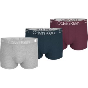 Calvin Klein Trunk (3-pack), heren boxers normale lengte, zwart, lichtblauw, grijs
