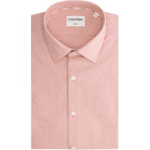 Calvin Klein slim fit overhemd, Twill Modern Check Slim Shirt, antiek roze geruit 45