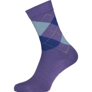 Burlington Marylebone damessokken, wol, paars met blauw