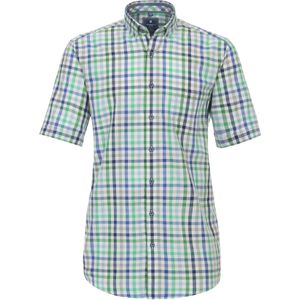 3 voor 99 | Redmond modern fit overhemd, korte mouw, popeline, groen geruit