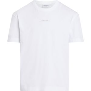 Calvin Klein Linear Back Graphic T-shirt, heren T-shirt korte mouw O-hals, wit dessin -  Maat: XXL