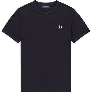 Fred Perry Ringer regular fit T-shirt M3519, korte mouw O-hals, blauw -  Maat: S
