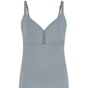 TEN CATE Secrets Lace women spaghetti top v-neck met kant (1-pack), dames singlet, blauw