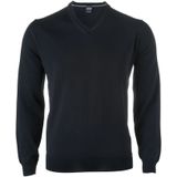 OLYMP modern fit trui wol, V-hals, zwart -  Maat: XL