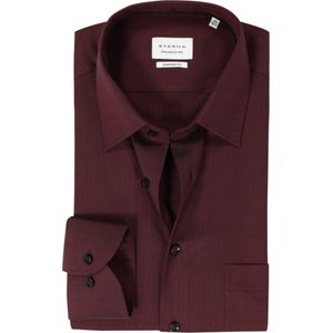ETERNA - Modern Fit - Overhemd - Diep Donkerrood - Strijkvrij