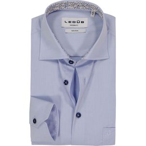 Ledub - Modern Fit - Overhemd - Lichtblauw - Strijkvrij - Boordmaat 45