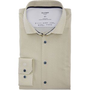 OLYMP 24/7 No. 6 Six super slim fit overhemd, popeline, limoen dessin