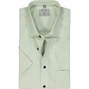 MARVELIS comfort fit overhemd, korte mouw, popeline, lichtgroen met wit geruit