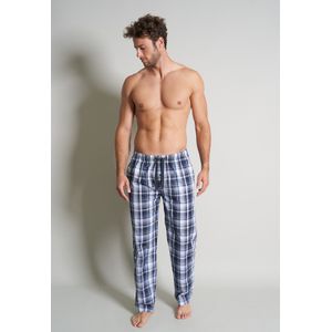 Gotzburg heren pyjama- of loungebroek, donkerblauw geruit