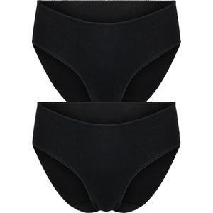 RJ Bodywear Everyday dames Vlissingen midi slip (2-pack), zwart -  Maat: S