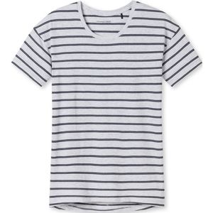 SCHIESSER Mix+Relax T-shirt, dames shirt korte mouw modal gestreept grijs gemeleerd-nachtblauw