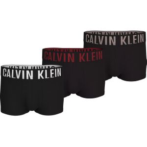 Calvin Klein Low Rise Trunks (3-pack), lage heren boxers kort, zwart met gekleurde tailleband
