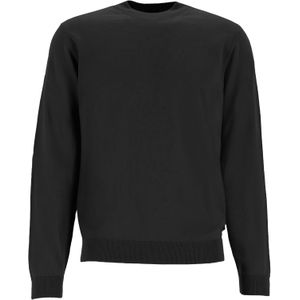BOSS Bjarno regular fit trui wol, heren trui middeldik O-hals, zwart