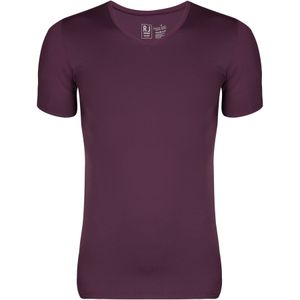 RJ Bodywear Pure Color T-shirt V-hals, aubergine microfiber