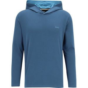 BOSS Mix&Match Longsleeve Hoodie, heren lounge trui met capuchon, blauw