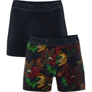 Muchachomalo boxershorts, heren boxers normale lengte (2-pack), Rose Fight Print/solid -  Maat: XL