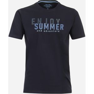 Redmond regular fit T-shirt, korte mouw O-hals, blauw (met print)