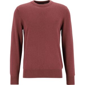 Marc O'Polo regular fit pullover, heren trui wol- met katoenmengsel met O-hals, bordeauxrood (middeldik) -  Maat: L