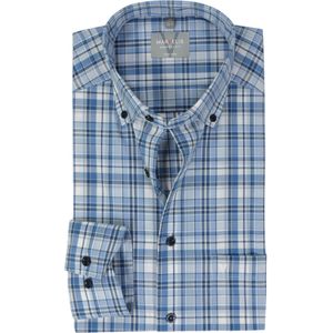 MARVELIS comfort fit overhemd, popeline, lichtblauw geruit