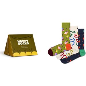 Happy Socks Happy Camper Socks Gift Set (3-pack), unisex sokken in cadeauverpakking - Unisex - Maat: 41-46