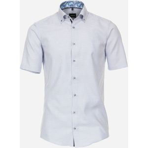 VENTI modern fit overhemd, korte mouw, dobby, blauw 42
