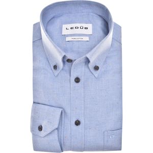 Ledub modern fit overhemd, flanel, lichtblauw