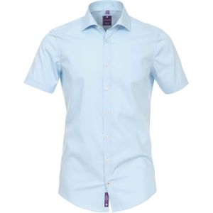 3 voor 99 | Redmond slim fit overhemd, korte mouw, popeline, blauw 45/46